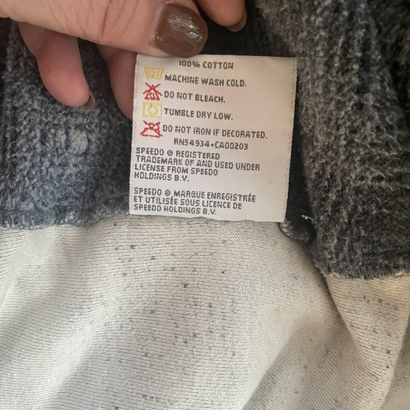 Vintage Speedo Authentic Fitness Hoodie Men Extra Large Blue Gray Plaid Full Zip - Picture 10 of 10